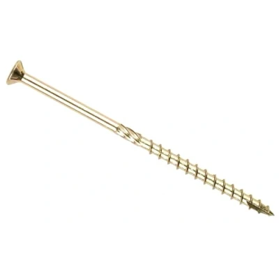 Image of 6mm x 140mm (70mm) (Pack of 20) Yellow &#039;M&#039; Hardened Countersunk Torx Wood Timber Construction Screw Sleepr Screws with Flat Head High Performacne Carpenter