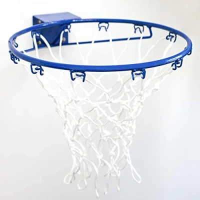 Image of FORZA Wall Mounted Netball Ring 38cm Steel Hoop Attachment Plate &amp; Fixing Bolts Included 2mm Nylon Twine Net