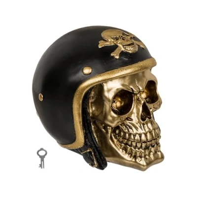 Image of Biker Skull Money Box (Biker Model 16 x 13 cm)