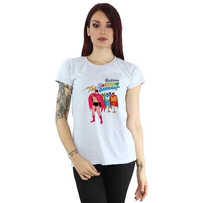 Image of DC Comics Women&#039;s Batman Comic Cover Rainbow T Shirt Sport Grey Large