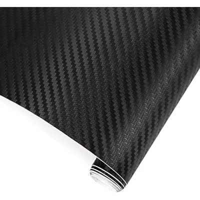Image of TRIXES 3D Carbon Fibre Vinyl Adhesive Wrap Sheet Roll for Car Vans Motorbikes etc 1500 x 300 mm Black Interior/Exterior Textured Effect