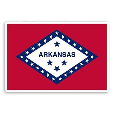Image of 2 x 10cm Arkansas US State Vinyl Stickers America USA Luggage Sticker #30246 (10cm Wide)