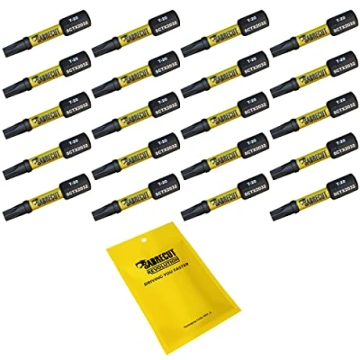 Image of 20 x SabreCut SCTX2032_20 32mm T20 TX20 Magnetic Impact Screwdriver Driver Bits Set Torx Heavy Duty Compatible with Dewalt Milwaukee Bosch Makita and More