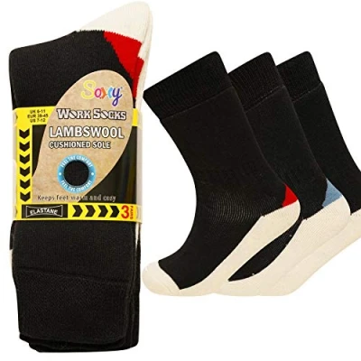 Image of SX176 6 Pack Mens LambsWool Sole Work Socks
