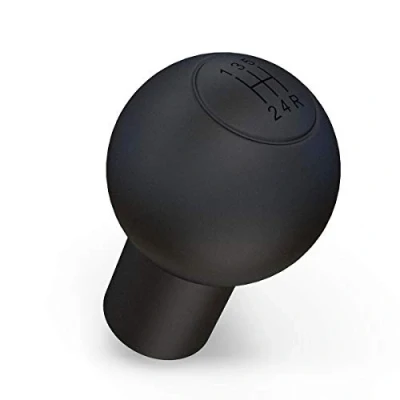 Image of kwmobile Cover Compatible with VW Audi 5 Speed Type B Round Gear Shift Knob Silicone Anti Skid Car Manual Stick Black