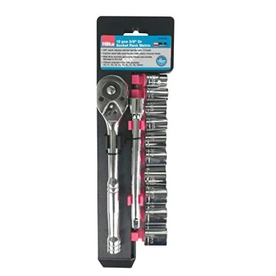 Image of Hilka 02201202 12 PCE 3/8&quot; Dr Socket Rack Metric
