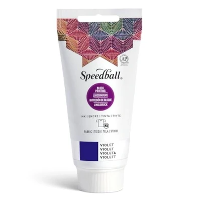 Image of Speedball 75ml 2.5 oz Fabric Block Printing Ink Violet, Printmaking Ink, No Heat Set Required, Touch Dry