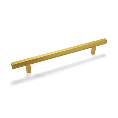 Image of 160mm Gold Brushed Brass Hexagon Kitchen Cabinet Handle Cupboard Door Drawer Pull Wardrobe Furniture Replacement