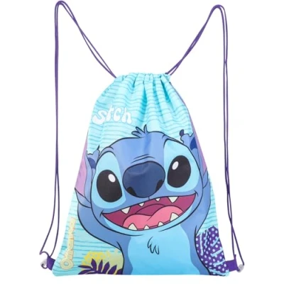 Image of Disney Stitch Kids Swim PE Drawstring Gym Bag Swimming Football Sports Travel School Lightweight