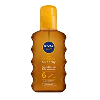 Image of Nivea Sun Deep Tanning Oil Spray SPF 6, Golden &amp; Lond Lasting Tan 200ml