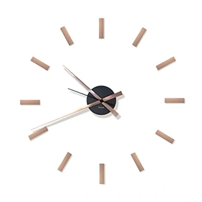 Image of FISURA Wall Clock, Metal acrylonitrile butadiene styrene (ABS), Gold, Standard Size