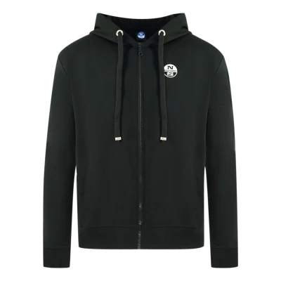 Image of North Sails Mens Logo Black Zip Hoodie material_polyester Size Small