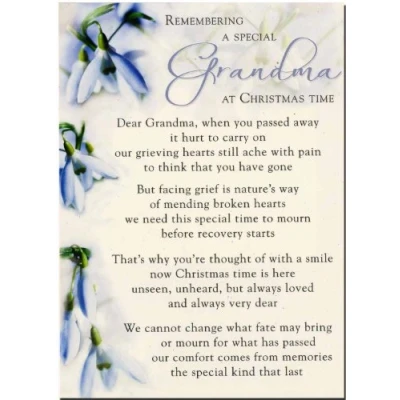 Image of Grave Card Remembering Special Grandma At Christmas Time Free Holder C113