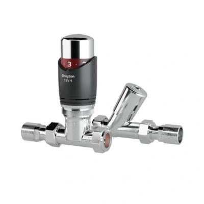 Image of Drayton Trv4 Straight Valve With Lockshield Anthracite 15mm 0705211