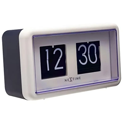Image of NexTime Table/Wall clock 5228, White, 18 x 10 7cm