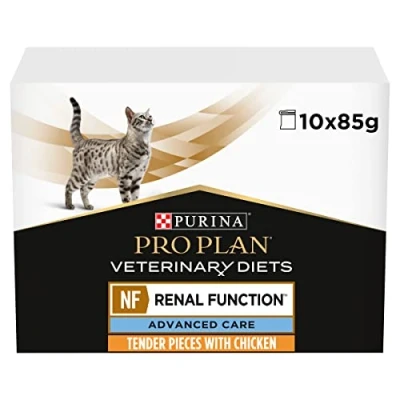 Image of PRO PLAN VETERINARY DIETS NF Advanced Care Renal Function Wet Cat Food Chicken 10x85g, Pack of 4