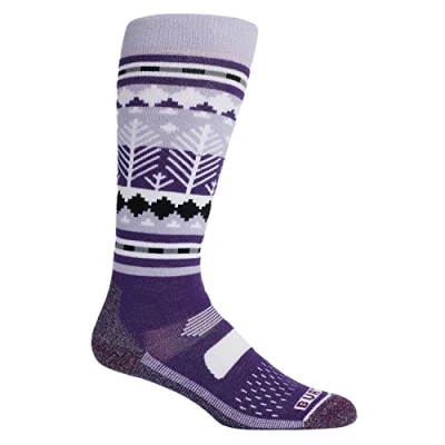 Image of Burton Women&#039;s Performance Midweight Snowboard Socks, Snowy Pines, M UK