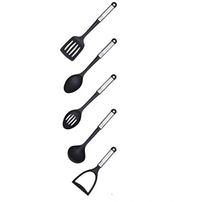 Image of 5 Pcs Non Stick Cooking Utensil Nylon Set Kitchen Gadgets Spoon Masher Ladle