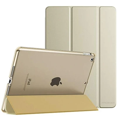 Image of MoKo Case Fit New iPad 9th Generation 2021/8th 2020/7th Gen 2019, 10.2 Slim Smart Shell Stand Cover with Translucent Frosted Back Protector,Champagne Gold(Auto Wake/Sleep)