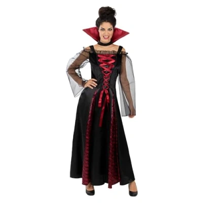 Image of Funidelia Vampire Costume for woman Halloween, Horror, Dracula adults accessory fancy dress &amp; props carnival parties Size XS Black