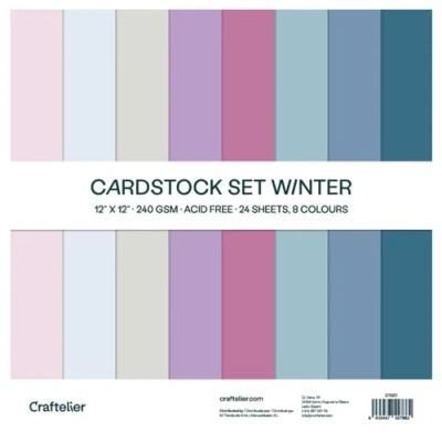 Image of Craftelier Cardstock Pack of 24 for Scrapbooking and Crafts Projects Winter Dimensions 30 x cm Weight 240 g Acid Free Papals