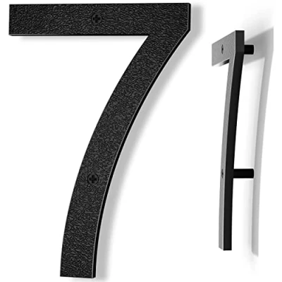 Image of Yafimea 8 Inch Large House Numbers, Black Front Door Abs Plastic Floating Gate Numbers (7)