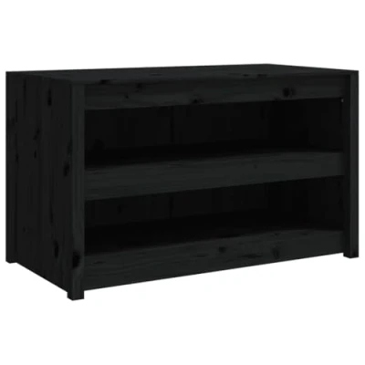 Image of vidaXL Outdoor Kitchen Cabinet Black Solid Wood Pine, Ample Storage, and Modular Design for Cook Space