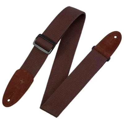 Image of Levy&#039;s MC8 BRN 2 inch Cotton with Leather Ends Brown