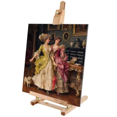 Image of ASelected Easels Wooden H Frame Tabletop Easel 54 Cm Adjustable Beech Wood Artist Desktop for Painting Canvas, Adults, Beginners