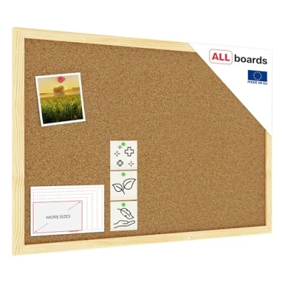 Image of ALLboards Cork Board with Wooden Frame 60x40cm(600x400mm), Corkboard Bulletin Notice