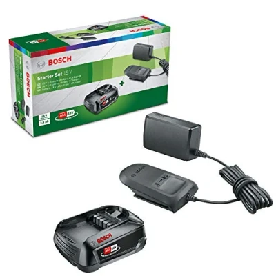 Image of Bosch 1600A020RW Battery and Charger Starter Set, 18 V, 25 Ah Battery, Charger, in Carton Packaging, Grey