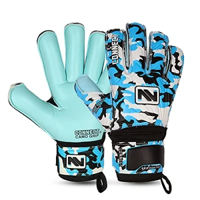Image of CONNECT Goalkeeper/Goalie Gloves Extreme Grip for Kids, Youth &amp; Adult, Finger Support, Soccer Boys, Girls Junior Keepers Football Training, Size 4/5/6/7 (GOLD, 6)