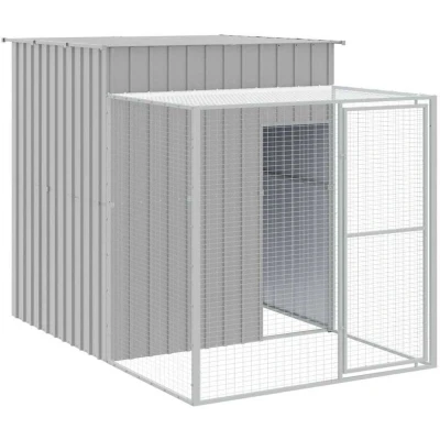 Image of vidaXL Chicken Cage with Run Light Grey 165x251x181 cm Galvanised Steel