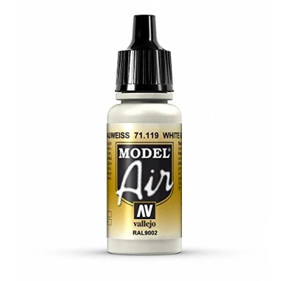 Image of Vallejo Model Air 17 ml Acrylic Paint White Grey Ral9002