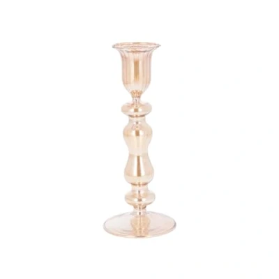 Image of Gisela Graham Gold Lustre Glass Candlestick