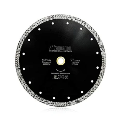 Image of SHDIATOOL Diamond Cutting Disc 9 Inches / 230mm Saw Blade with Mesh Turbo for Porcelain Tile Ceramic Granite Marble