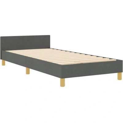 Image of vidaXL Dark Grey Fabric Bed Frame 90x200 cm