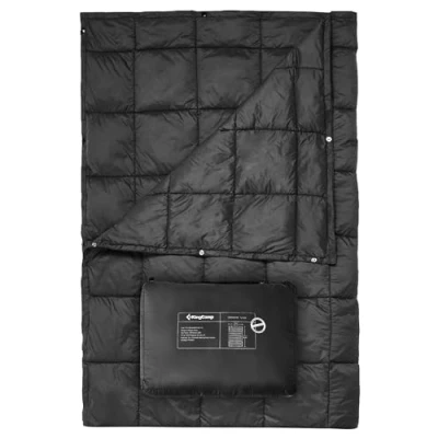 Image of KingCamp Camping Blanket Lightweight Outdoor 79 x 57 in, Travel Multifunctional Warm, Sleeping Blankets Ultralight with Snap Button, Quilt for Picnics Beach Hiking Car Indoor