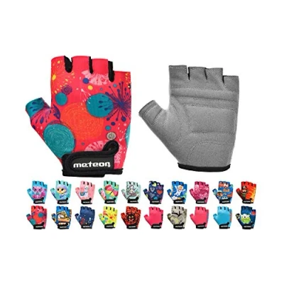 Image of meteor Kid Cycling Gloves With Short Half Fingers Fastened Children Child Bike Safety Accessories Hand Protect