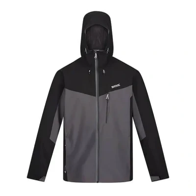 Image of Regatta Mens Birchdale Waterproof Jacket Dark Grey Black Size M