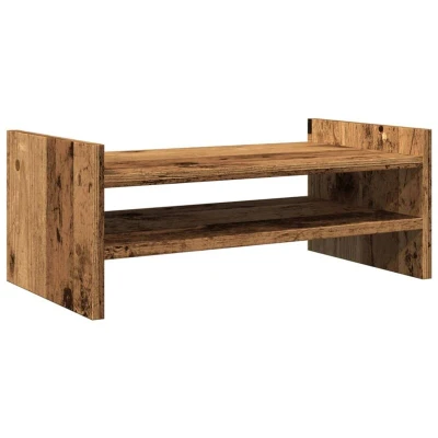Image of vidaXL Monitor Stand Old Wood 50x27x20 cm Engineered