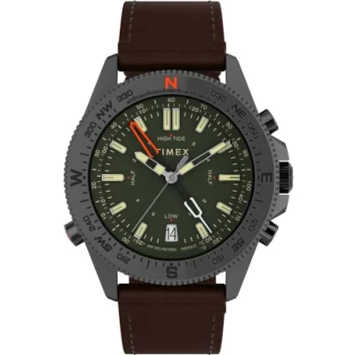 Image of Timex Men&#039;s Analogue Quartz Watch with Leather Strap TW2V04000