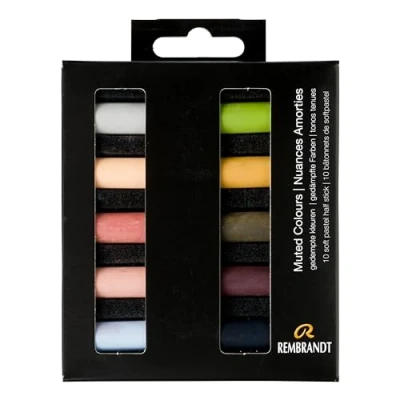 Image of Rembrandt Professional Soft Pastel Set Muted Colours 10 Half Pastels