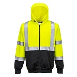 Image of Portwest Hi Vis Two Tone Zipped Hoodie, Size: 4XL, Colour: Yellow/Black, B315YBR4XL