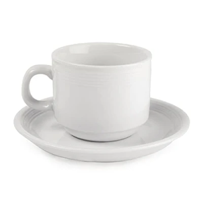 Image of Olympia Linear Stacking Tea Cups 200Ml 7Oz Coffee Espresso Milk Jugs 12pc