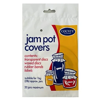 Image of County Stationery 20 Pcs Jam Pot Covers Preserving Lids for Jams, Jellies, Marmalade, Spreads, Pickles Air Tight Sealers