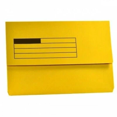 Image of Foolscap Document Wallets 285gsm, Assorted Colours, Pack of 10 Folders (Yellow)