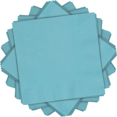 Image of Unique 46852 Paper Napkins 16.5 cm Teal Colour Pack of 20