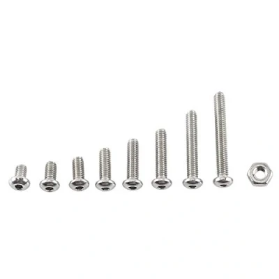 Image of Akozon Hex Socket Screws, 300pcs Screws Assortment Kit Cap M2.5 A2 Stainless Steel Bolt With Nuts (Button Head)