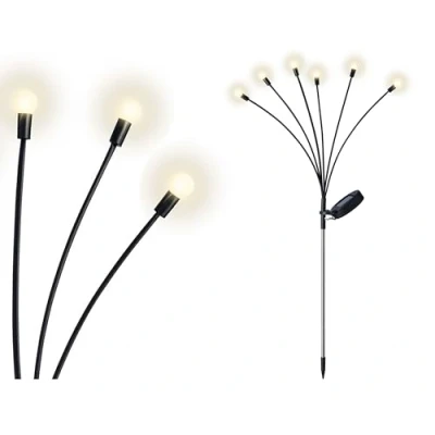 Image of Lumineo Warm White Berry Solar Stake Light Firefly Decorative Garden Path 66cm